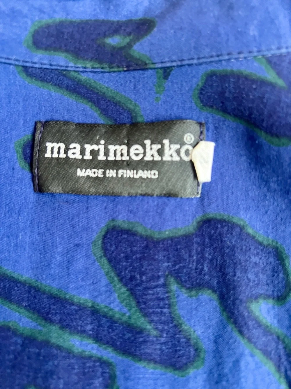 VTG Marimekko Finland 2pc set blouse pants cotton abstract print cropped top
